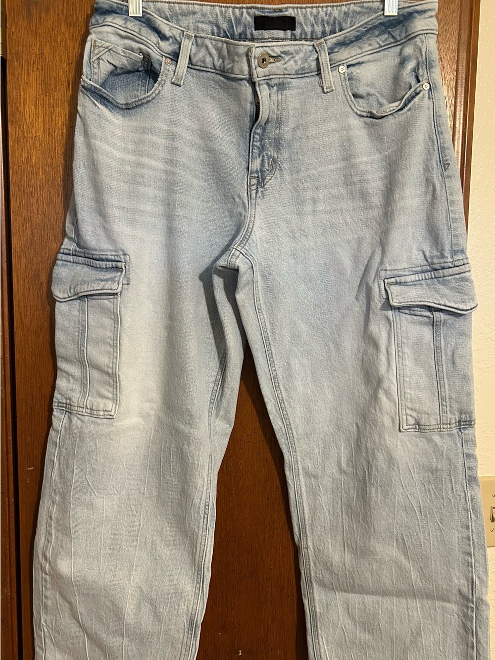 Edgely Light Blue Washed Cargo Jeans